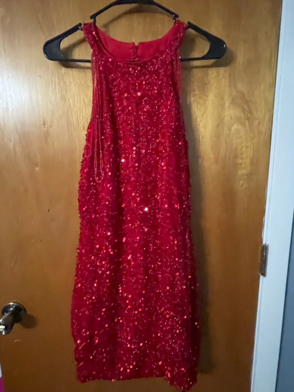 Source Unknown Red Sequin Prom Dress